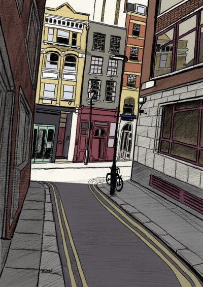 Fox and Knot Street EC1, 2015 (tužka, digitální) od Matt Bannister