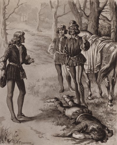 Ilustrace k filmu The Cloister and the Hearth od Charlese Reada (litografie) od Matt Bede Hewerdine