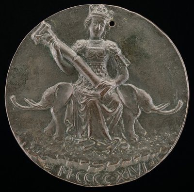 Fortitude Holding a Broken Column [reverse], 1446. od Matteo di Andrea de Pasti