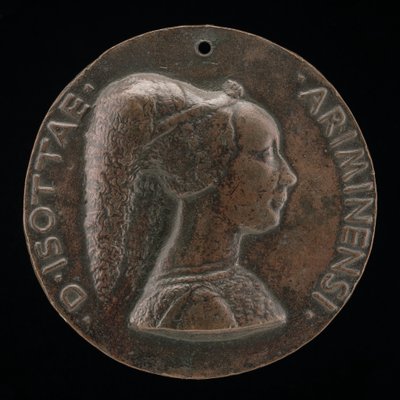 Isotta degli Atti, 14321433-1474, milenka 1446, poté manželka po roce 1453 Sigismonda Malatesty [obv od Matteo di Andrea de Pasti