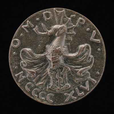 Štít, přilba, sloní hřeben a plášť [reverzní], 1446. od Matteo di Andrea de Pasti