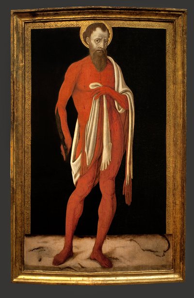 Svatý Bartoloměj, apoštol. Obraz Matteo di Giovanni (asi 1430-1495), olej na dřevě, italské umění od Matteo di Giovanni di Bartolo