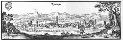 Balingen - výňatek z Topographia Sueviae (Schwaben) od Matthaus Merian