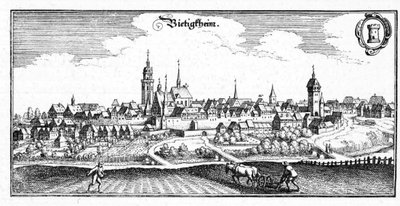 Bietigheim - výňatek z Topographia Sueviae (Schwaben) od Matthaus Merian