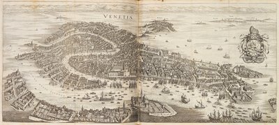 Panorama Benátek. Z Newe Archontologia cosmica od Johanna Ludwiga Gottfrieda, 1646. od Matthaus the Elder Merian