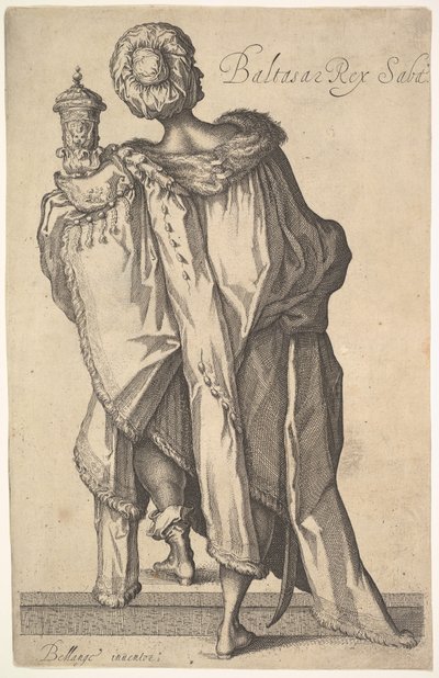 Balthasar, po postavě v Klanění tří králů od Jacquese Bellange, ca. 1610-50. od Matthaus Merian