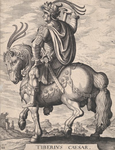 Deska 3: Císař Tiberius na koni, z 