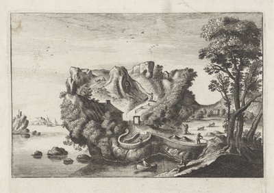 Antropomorfní krajina v podobě mužské hlavy od Matthaus the Elder (after) Merian