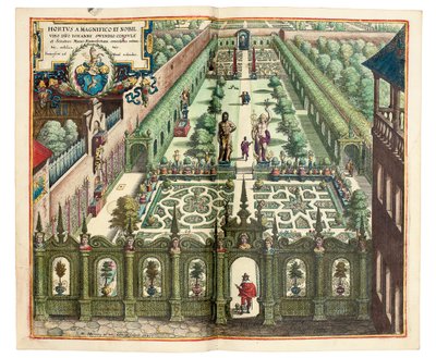Zahrada Johana Schwindena od Matthaus the Elder Merian