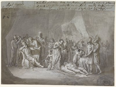 Patroklova mrtvola v Achillově stanu truchlila od Mattheus Ignatius van Bree