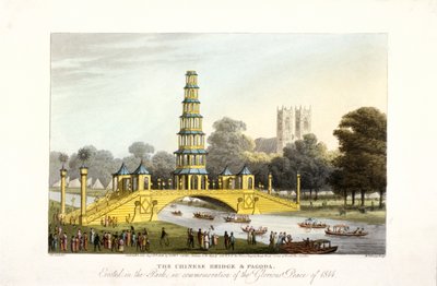 Čínský most a pagoda, postavený v St James
