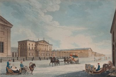 Pohled na císařskou banku a obchody v Petrohradě, 1815 od Matthew Dubourg