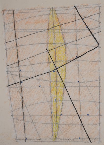 stick chart 3, 2014 (akvarelová pastelka) od Matthew Hilton