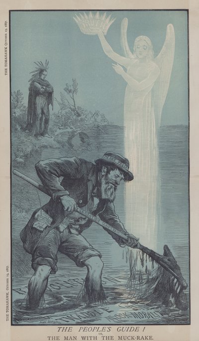 Průvodce pro lidi! nebo, muž s Muck Rake (barva litho) od Matthew