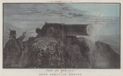 Přivázaný ke zbrani! nebo, Chudák mír v nebezpečí (barva litho) od Matthew