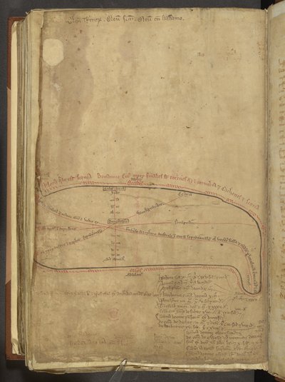 Bavlna MS Nero D 1 f.187v Římské vojenské silnice, z 