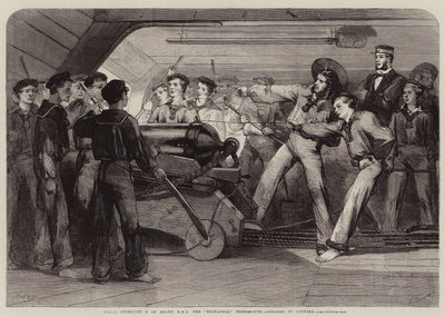 Námořní výcvik na palubě HMS Britannia, Portsmouth, lekce dělostřelectva od Matthew Somerville Morgan