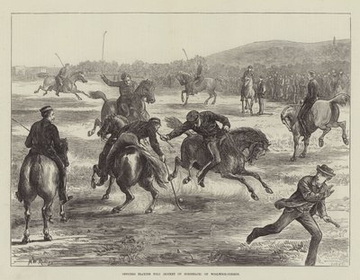 Důstojníci hrající pólo (hokej na koni) na Woolwich-Common od Matthew White Ridley