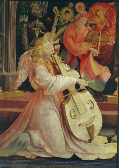 Andělský koncert, z Isenheimského oltáře, kolem 1512-16, olej na detailu panelu z roku 17670 od Matthias Grünewald