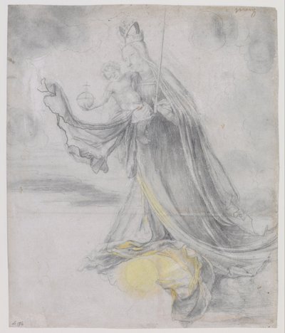 Panna a dítě v oblacích, asi 1509-1511 od Matthias Grünewald