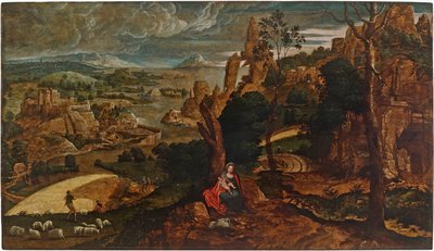 Krajina se zbytkem na útěku do Egypta, 1540-1545. od Matthijs Cock