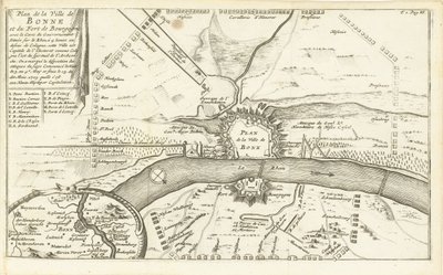 Beleg van Bonn, 1703 Mapa města Bonne a burgundské pevnosti (...) (nadpis na objektu) od Matthijs Pool (possibly)
