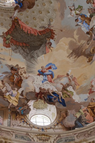 Detail "Nanebevzetí Panny Marie" od Mattia Biella Felice and Bibiena Giuseppe Galli Bortoloni