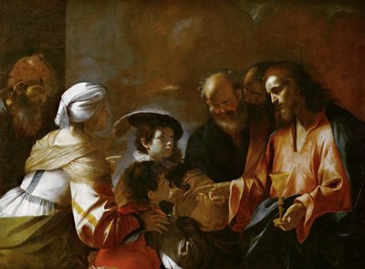 Kristus žehná dětem Nechte malé děti přicházet ke mně, c. 1635. od Mattia Preti