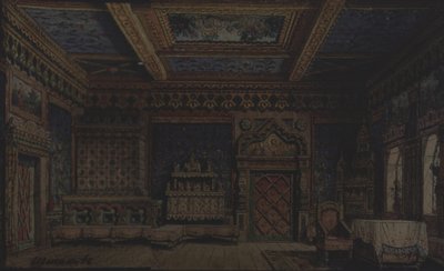 Scénografie k divadelní hře Smrt Ivana Hrozného od A. Tolstého od Matvey Andreyevich Shishkov