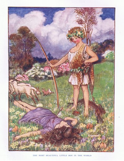 Nejkrásnější malý chlapec na světě, ilustrace z Lady And Fairy Tales, 1914 od Maud Tindal Atkinson