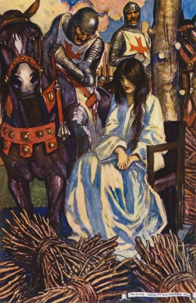 Ilustrace k Ivanhoe od Sira Waltera Scotta (barevná litografie) od Maurice (after) Greiffenhagen