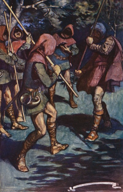 Ilustrace k Ivanhoe od Sira Waltera Scotta (barevná litografie) od Maurice (after) Greiffenhagen