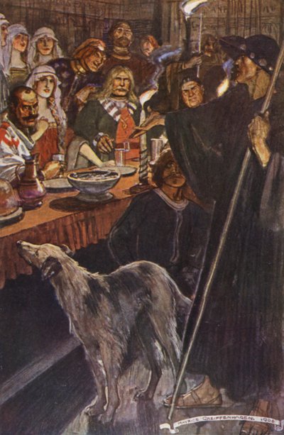 Ilustrace k Ivanhoe od Sira Waltera Scotta (barevná litografie) od Maurice (after) Greiffenhagen