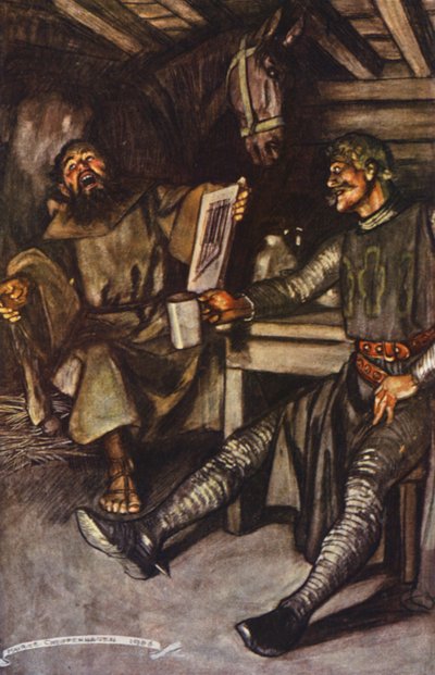 Ilustrace k Ivanhoe od Sira Waltera Scotta (barevná litografie) od Maurice (after) Greiffenhagen