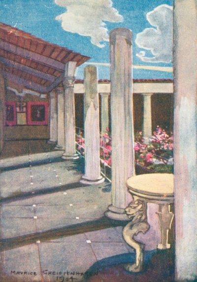 La Casa Dei Vettii, Pompeje (barevná litografie) od Maurice (after) Greiffenhagen