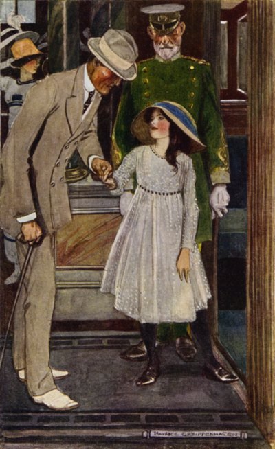 Návštěva Bagdádu: Vstup do výtahu (barevné lito) od Maurice (after) Greiffenhagen