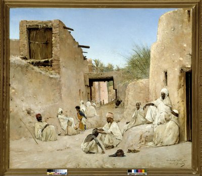 Ulice oázy Chetma v Alžírsku Malba Maurice Bomparda (1857-1936) 1882 Rozm. 140 x 160 cm. od Maurice Bompard