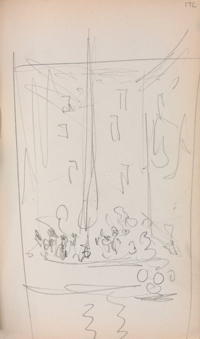 Italský náčrtník: Loď s figurami strana 172, 1898-1899. od Maurice Brazil Prendergast
