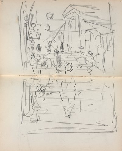 Italský náčrtník: Most s figurami strana 209 & 210, 1898-1899. od Maurice Brazil Prendergast