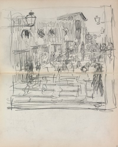 Italský skicář: Most s figurami strana 93 & 94, 1898-1899. od Maurice Brazil Prendergast
