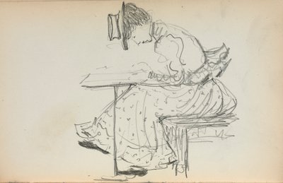 Italský náčrtník: Sedící žena strana 107, 1898-1899. od Maurice Brazil Prendergast