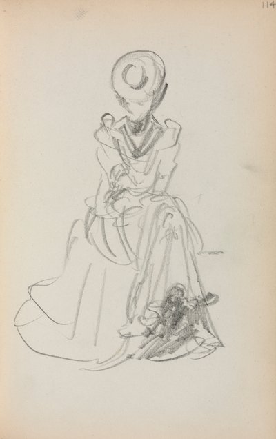 Italský náčrtník: Sedící žena strana 114, 1898-1899. od Maurice Brazil Prendergast