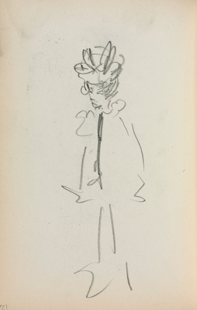 Italský skicář: Stojící žena 34 Zobrazit stranu 126, 1898-1899. od Maurice Brazil Prendergast
