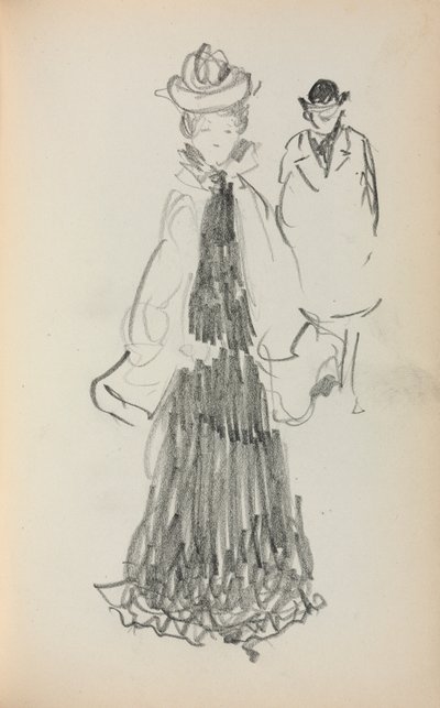 Italský náčrtník: Stojící žena a muž strana 125, 1898-1899. od Maurice Brazil Prendergast