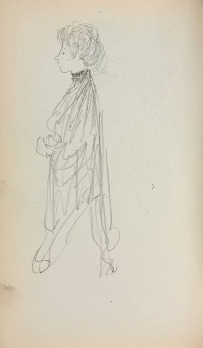 Italský skicář: Stojící žena v profilu strana 51, 1898-1899. od Maurice Brazil Prendergast