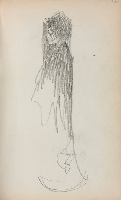 Italský náčrtník: Stojící žena v profilu strana 48, 1898-1899. od Maurice Brazil Prendergast