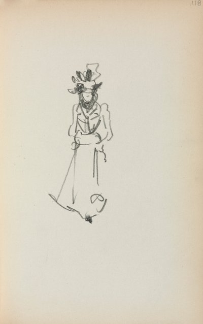 Italský náčrtník: Stojící žena strana 118, 1898-1899. od Maurice Brazil Prendergast