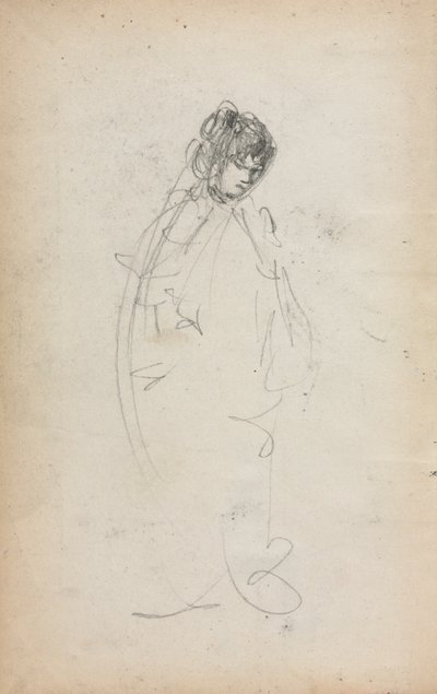 Italský náčrtník: Stojící žena strana 1, 1898-1899. od Maurice Brazil Prendergast