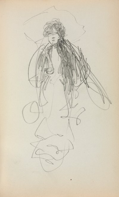Italský náčrtník: Stojící žena strana 219, 1898-1899. od Maurice Brazil Prendergast
