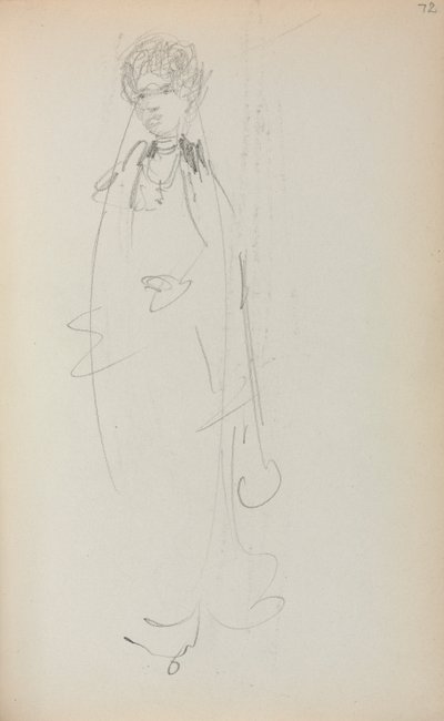 Italský náčrtník: Stojící žena strana 72, 1898-1899. od Maurice Brazil Prendergast